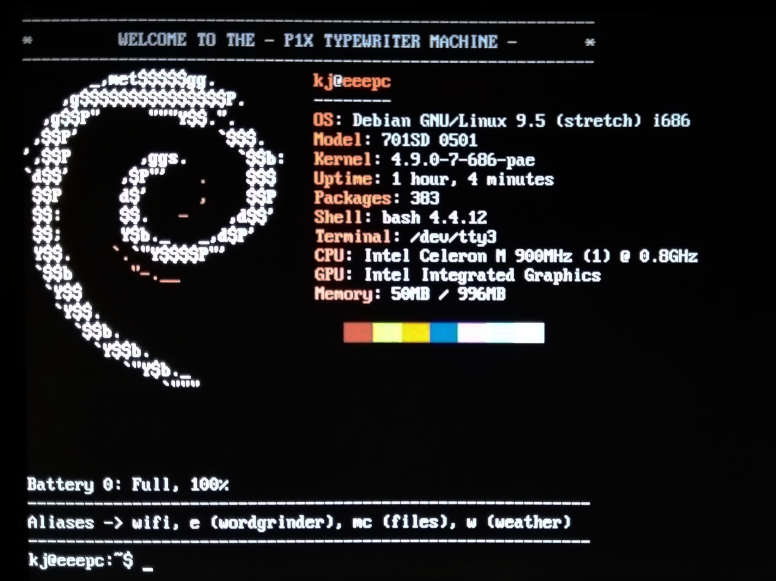 Custom Debian welcome